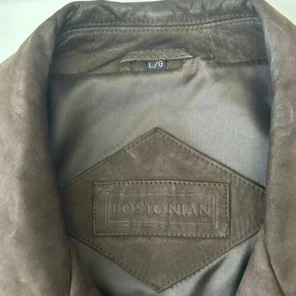 Vintage 90s Men’s Brown Suede Leather Jacket Oversized Size Large - Picture 12 of 15